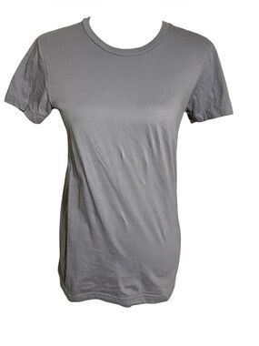 Girls American Apparel Dark Gray 100% Cotton Slim Short Sleeve T-shirt Sz Large
